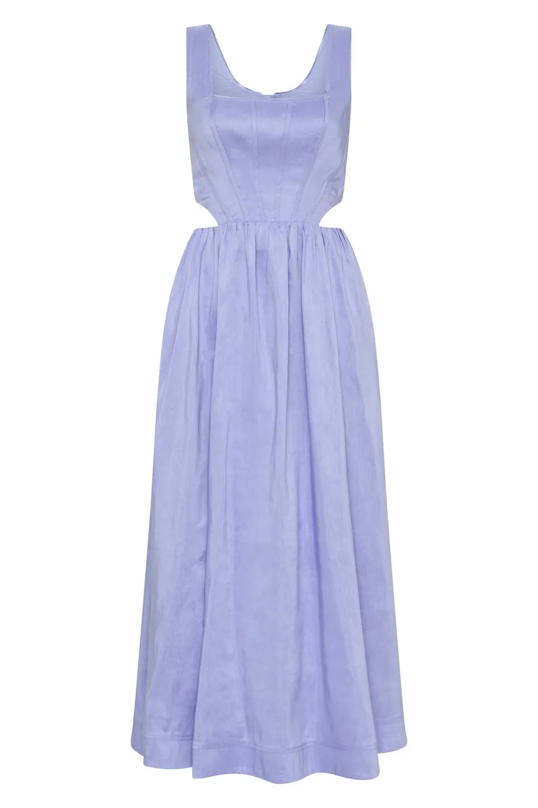 Aje Virginie Cut Out Midi Dress Purple Size 12 / L for rent on The Volte - main image