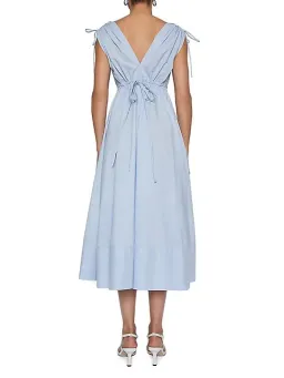 Scanlan Theodore Parachute Cotton Drawstring Midi Dress Blue Size 6 for rent on The Volte - image 3