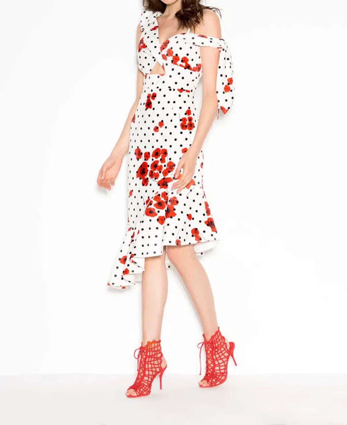 Sheike Poppy Dot Midi Dress Multi Size 10 for rent on The Volte - main image