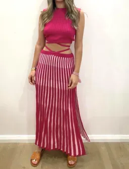 Andean Collective Lara Tie Top and Loretta Tie Skirt Set Pink Size 8 for rent on The Volte - image 1