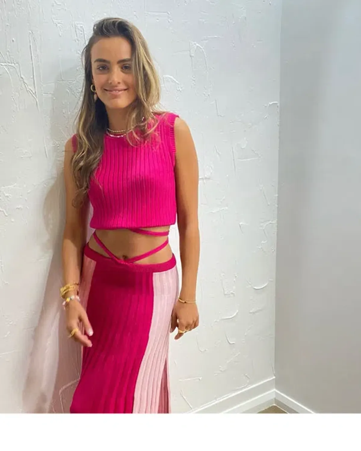 Andean Collective Lara Tie Top and Loretta Tie Skirt Set Pink Size 8 - Image 2