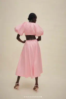 Aje Capucine Puff Sleeve Midi Dress Pink Size 6 / XS for rent on The Volte - image 7