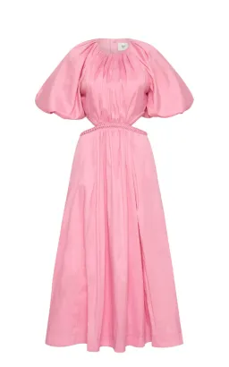 Aje Capucine Puff Sleeve Midi Dress Pink Size 6 / XS for rent on The Volte - image 9