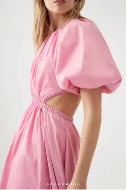Aje Capucine Puff Sleeve Midi Dress Pink Size 6 / XS for rent on The Volte - image 5
