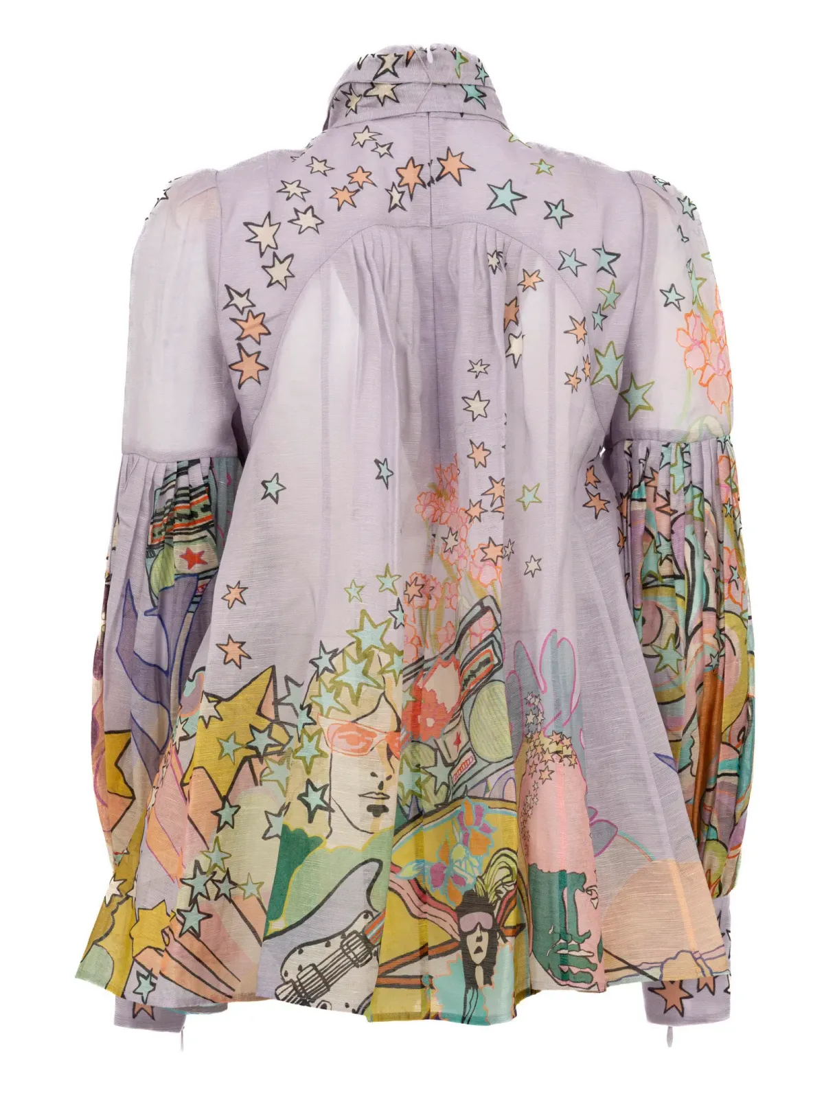 Zimmermann Concert Necktie Blouse Print Size 1/Au 10 - Image 3