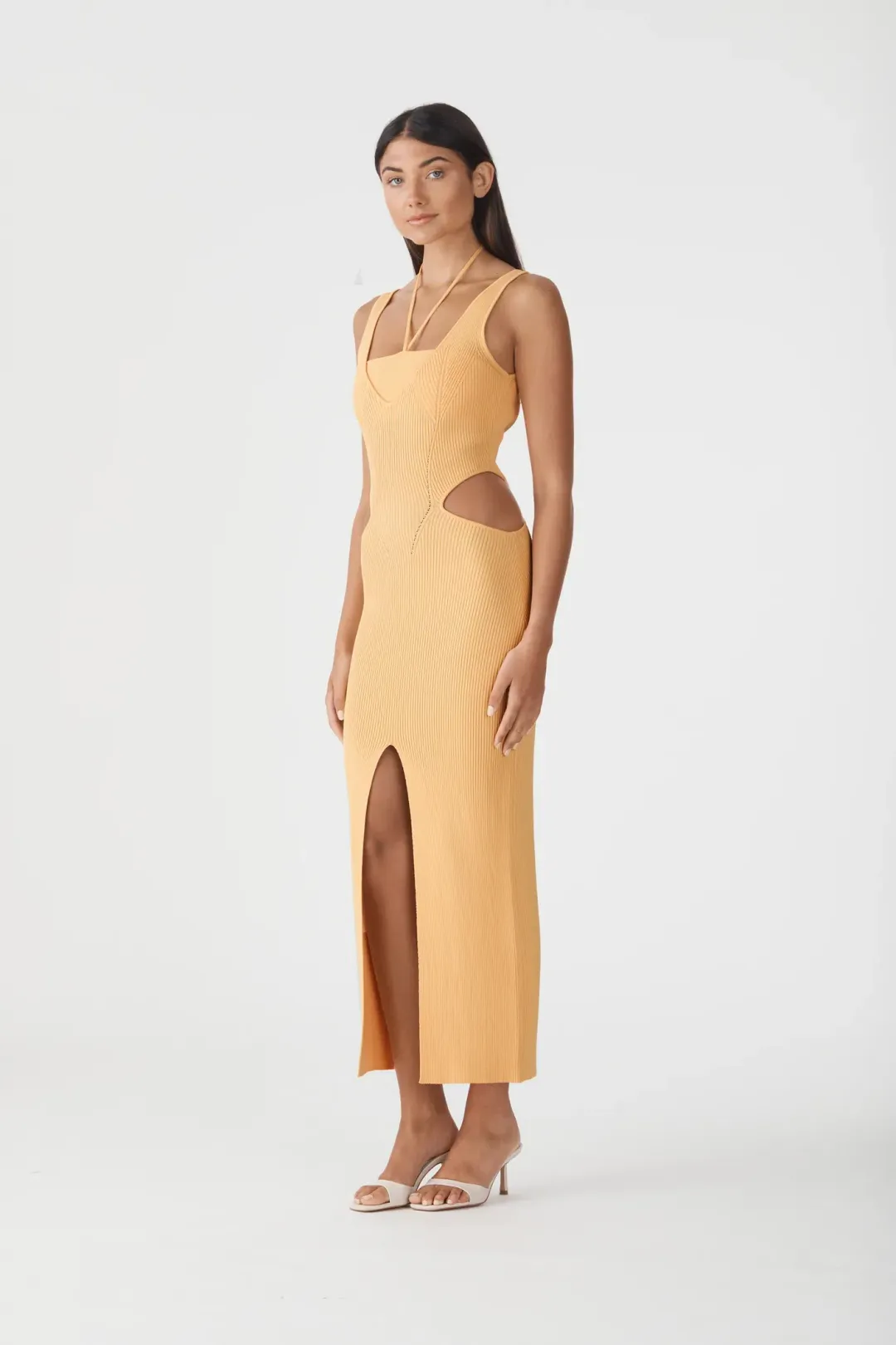 San Sloane Andoria Midi Dress Orange Size 8 for rent on The Volte - main image