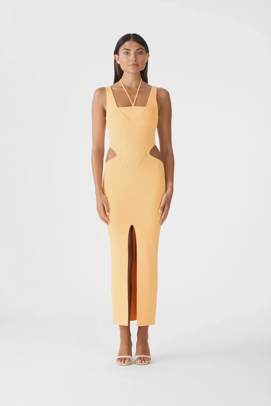 San Sloane Andoria Midi Dress Orange Size 8 for rent on The Volte - main image