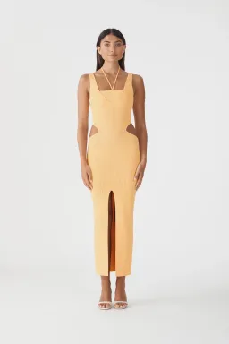 San Sloane Andoria Midi Dress Orange Size 8 for rent on The Volte - image 1