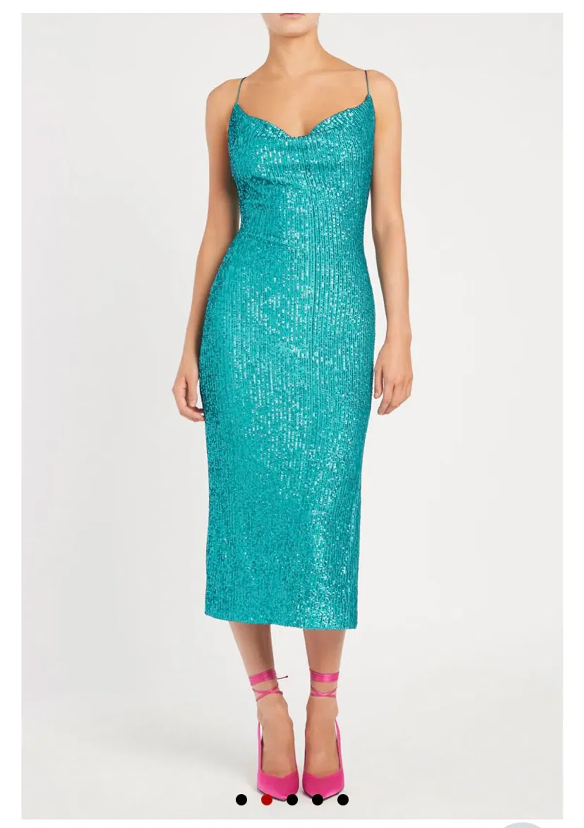 Rebecca Vallance Missing Hours Midi Dress Turquoise Size 8 - Image 1