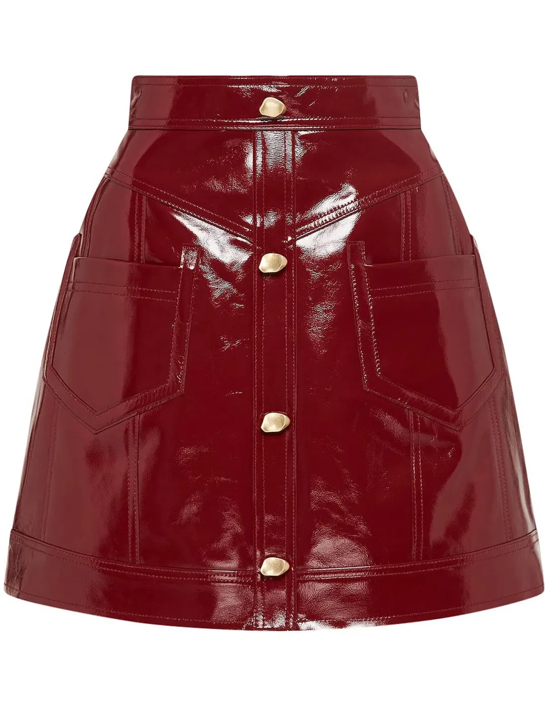 Aje Promenade Leather Pocket Skirt Russet Brown Size 10 for rent on The Volte - main image