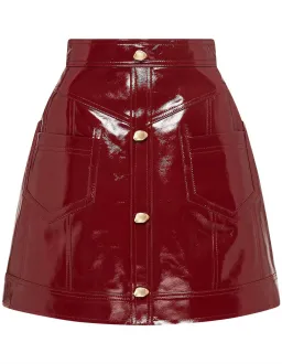 Aje Promenade Leather Pocket Skirt Russet Brown Size 10 for rent on The Volte - image 3