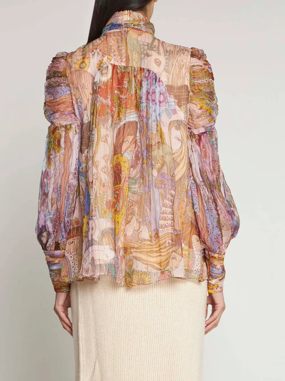 Zimmermann Kaleidoscope Lurex Blouse Print Size 3/Au 14 - Image 3