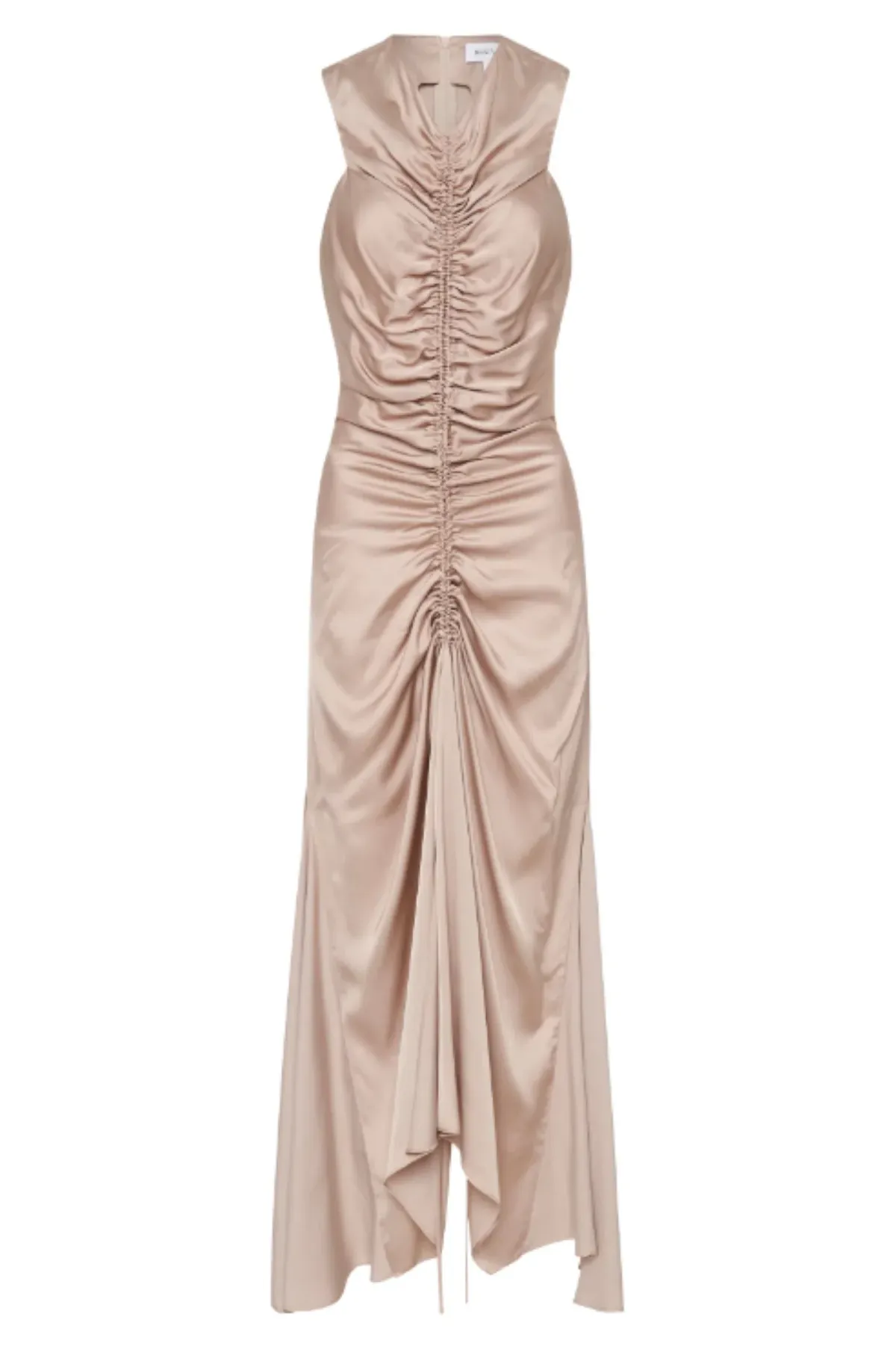 Bianca Spender Sand Satin Meret Dress Nude Size 2/ Au 10 - Image 5