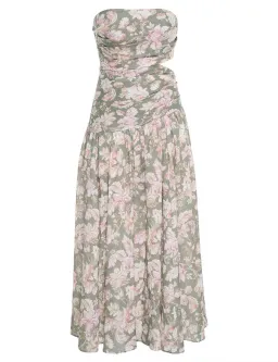 Zimmermann Lyre Wrap Tie Side Midi Dress Floral Size 1 / Au 10 for rent on The Volte - image 4