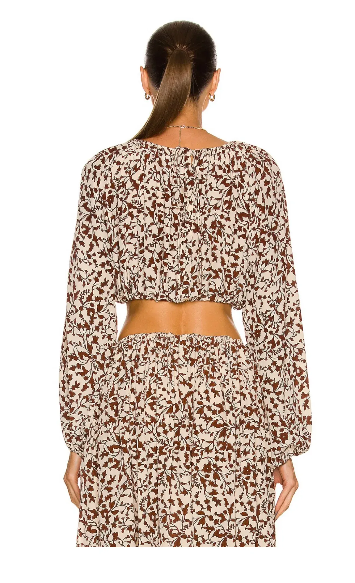 Matteau Voluminous Cropped Blouse and Draw Cord Split Skirt in Santal Print Size 2/Au8 - Image 3