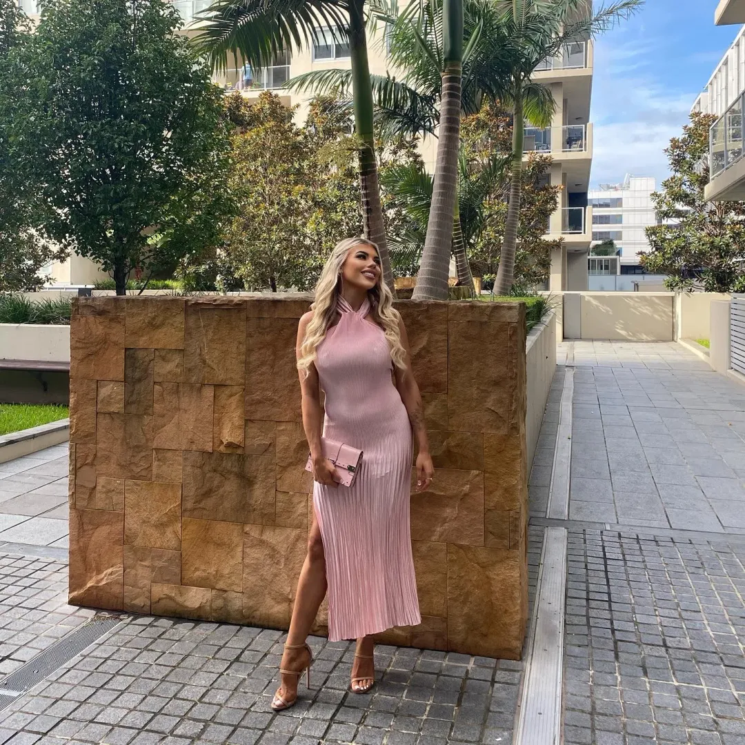 Lidee Soiree Halter Neck in Pink Size 6 for rent on The Volte - main image