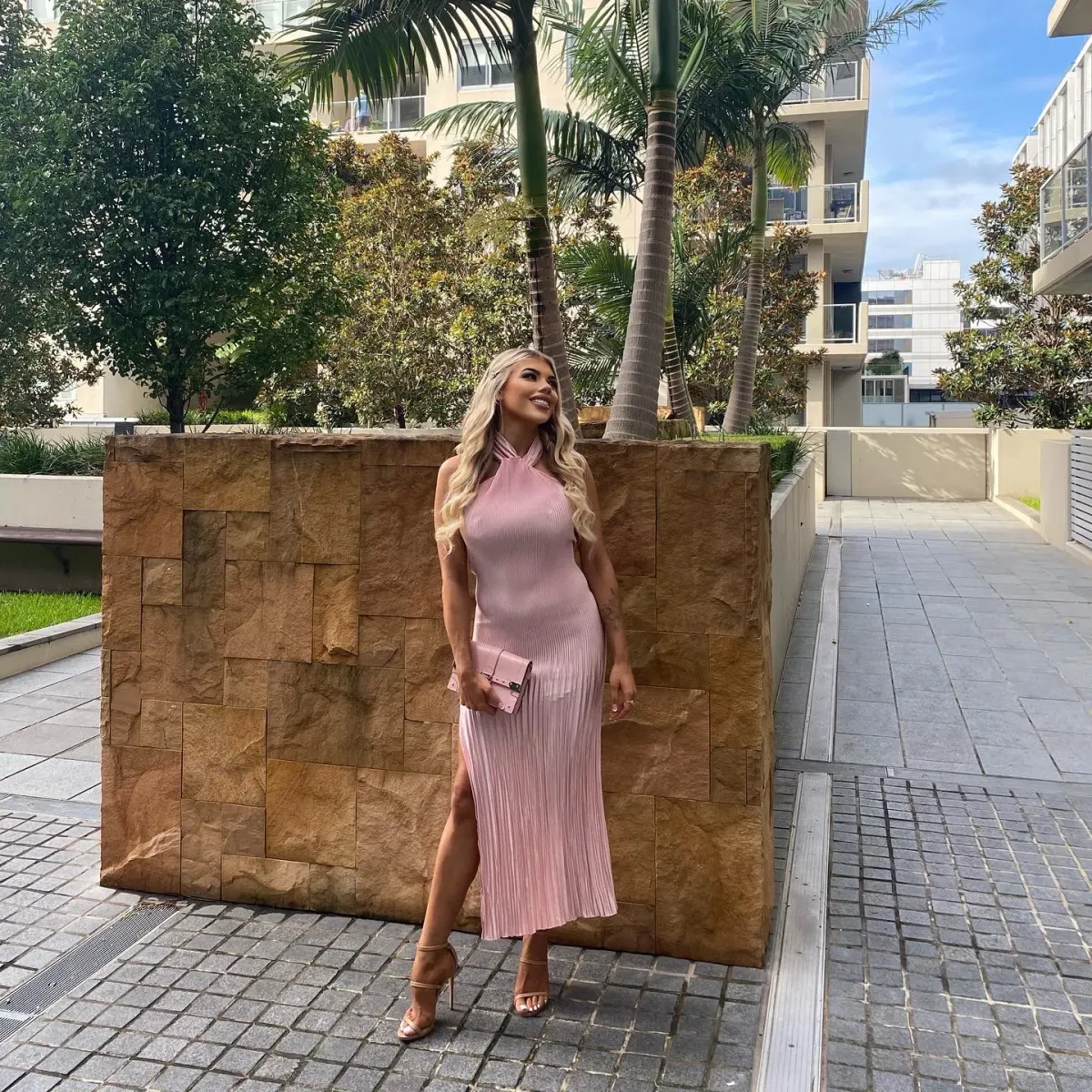 Lidee Soiree Halter Neck in Pink Size 6 - Image 3