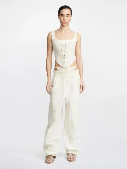 Dion Lee Laced Utility Corset Top Unbleached White Size 10 for rent on The Volte - image 1