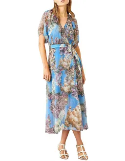 Ginger and Smart New Romantic Wrap Dress Blue Floral Size 8 for rent on The Volte - image 1