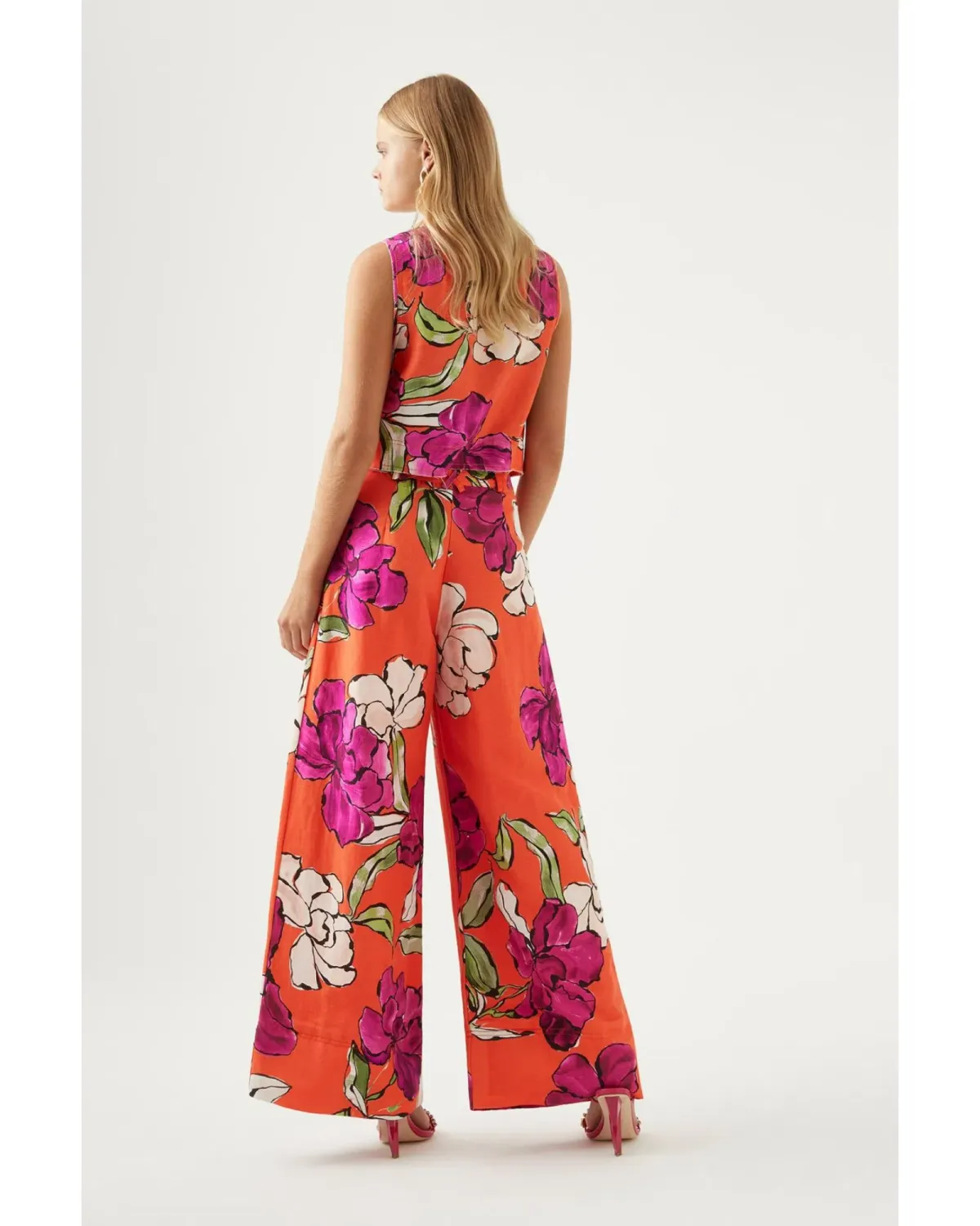 Aje Dazzling Floral Wide Leg Pant in Vivid Camellia Size XL / AU 14 - Image 5