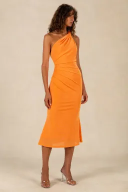 Misha Dune Slinky Jersey Midi Dress Orange Size 10/M for rent on The Volte - image 1