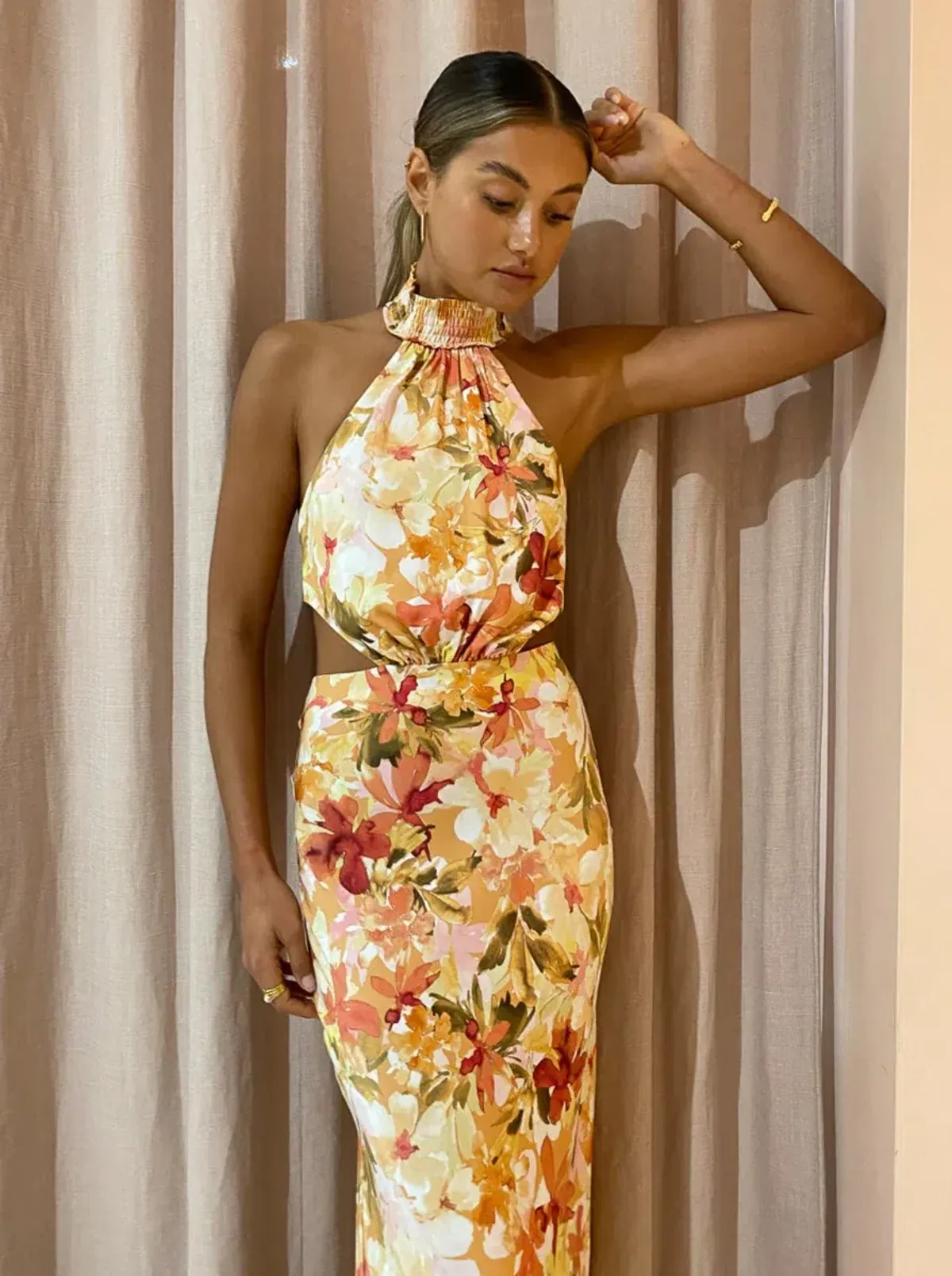 Significant Other Lapis Midi Dress Watercolour Floral Size 10 - Image 6