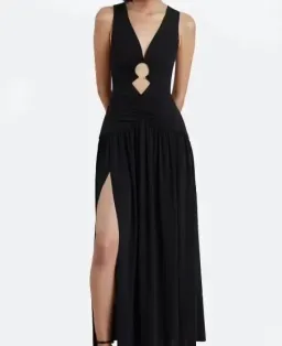 Bec & Bridge Lindsey V Maxi Dress Black Size 6 / XS for rent on The Volte - image 2