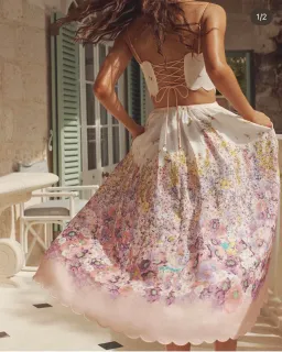 Zimmermann Jude Scallop Midi Dress Floral Size 0 / Au 8 for rent on The Volte - image 3