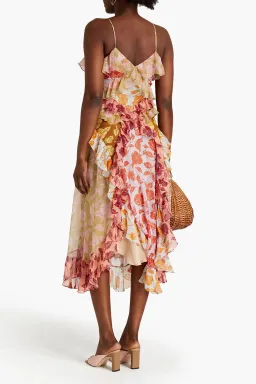 Zimmermann The Lovestruck Slip Midi Dress Patchwork Floral Size 0/Au 8 for rent on The Volte - image 2