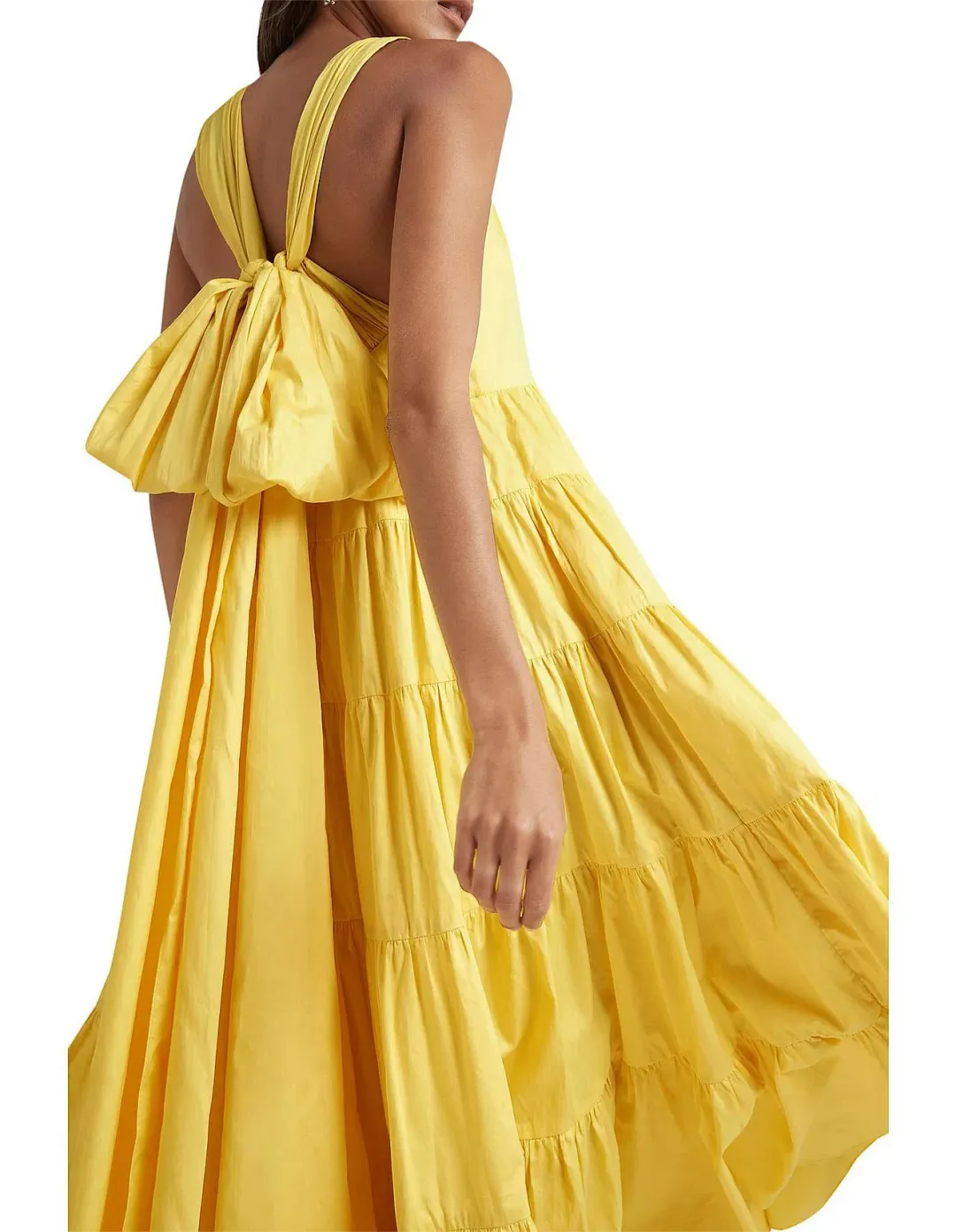 Aje Solstice Tiered Maxi Dress Yellow Size 8 for rent on The Volte - main image