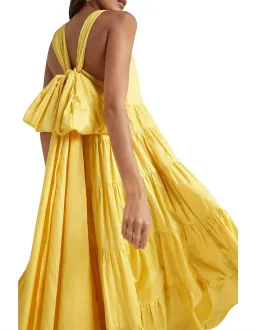 Aje Solstice Tiered Maxi Dress Yellow Size 8 for rent on The Volte - image 3