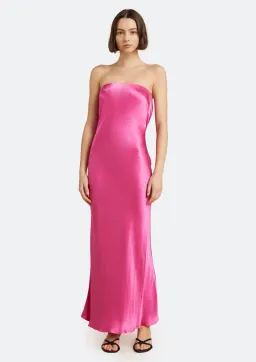 Bec & Bridge Moon Dance Strapless Dress Deep Pink Size 10 for rent on The Volte - image 1