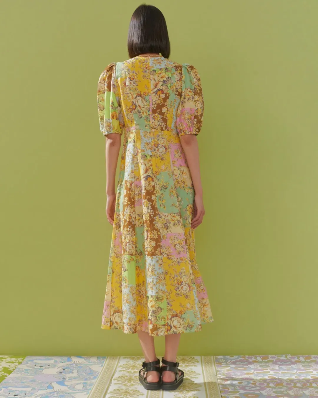 Alémais Matilde Midi Dress Floral Size 12 for rent on The Volte - main image