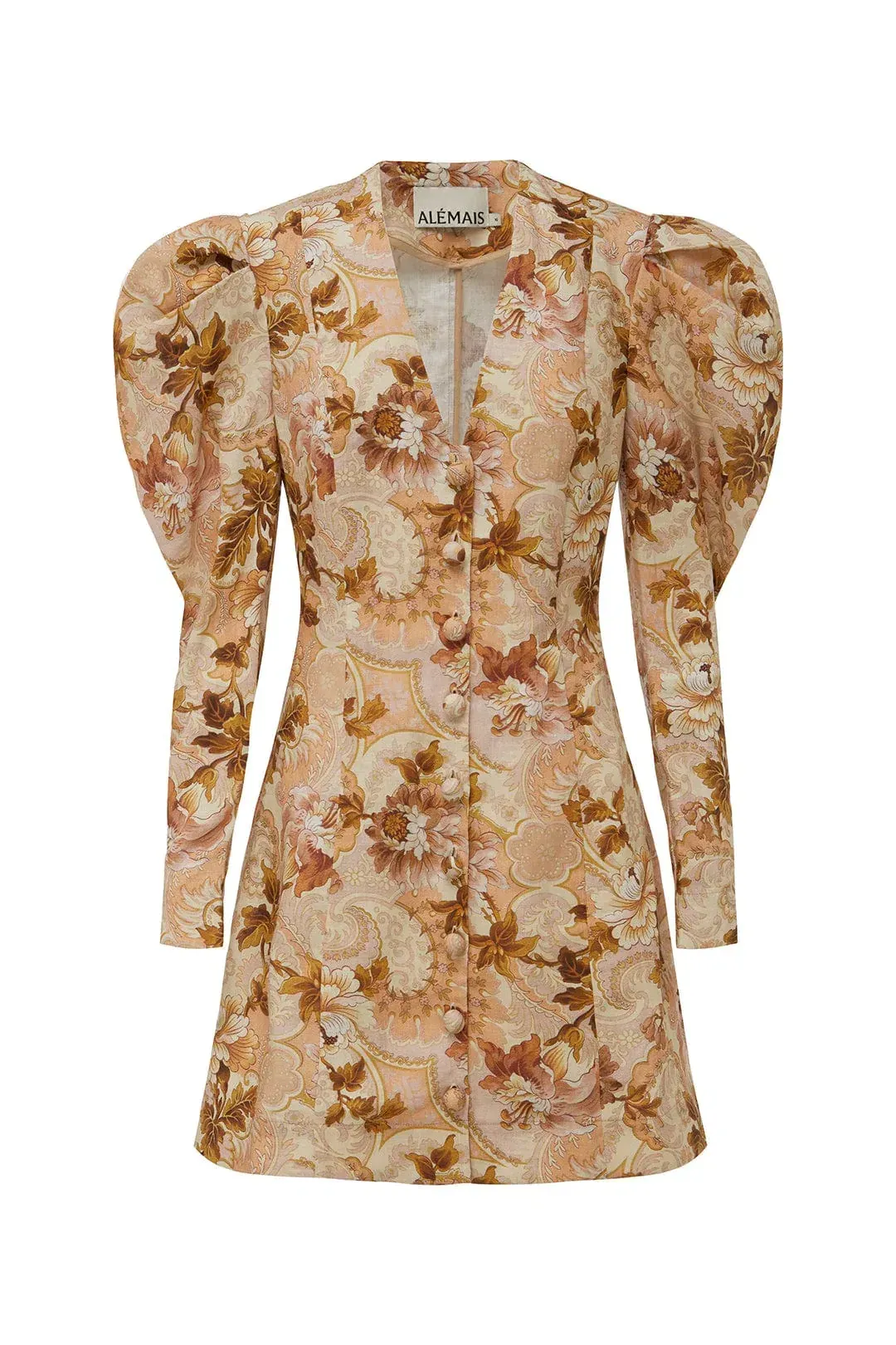 Alemais Phillipa Puff Sleeve Mini Dress Floral Size 10 for rent on The Volte - main image