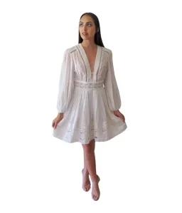 Zimmermann Realm Embroidered Panel Dress White Size 8 for rent on The Volte - image 1