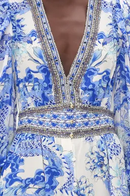 Camilla Button Front Frill Dress Heart Of A Dragon Print Size 10 for rent on The Volte - image 2