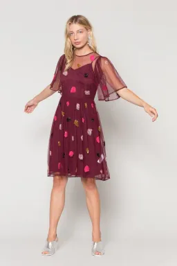 Gorman Claire Embellished Dress Red Beaded Size 8 for rent on The Volte - image 1