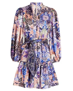 Zimmermann Celestial Buttoned Mini Dress Amethyst Floral Size 1/Au 10 for rent on The Volte - image 4