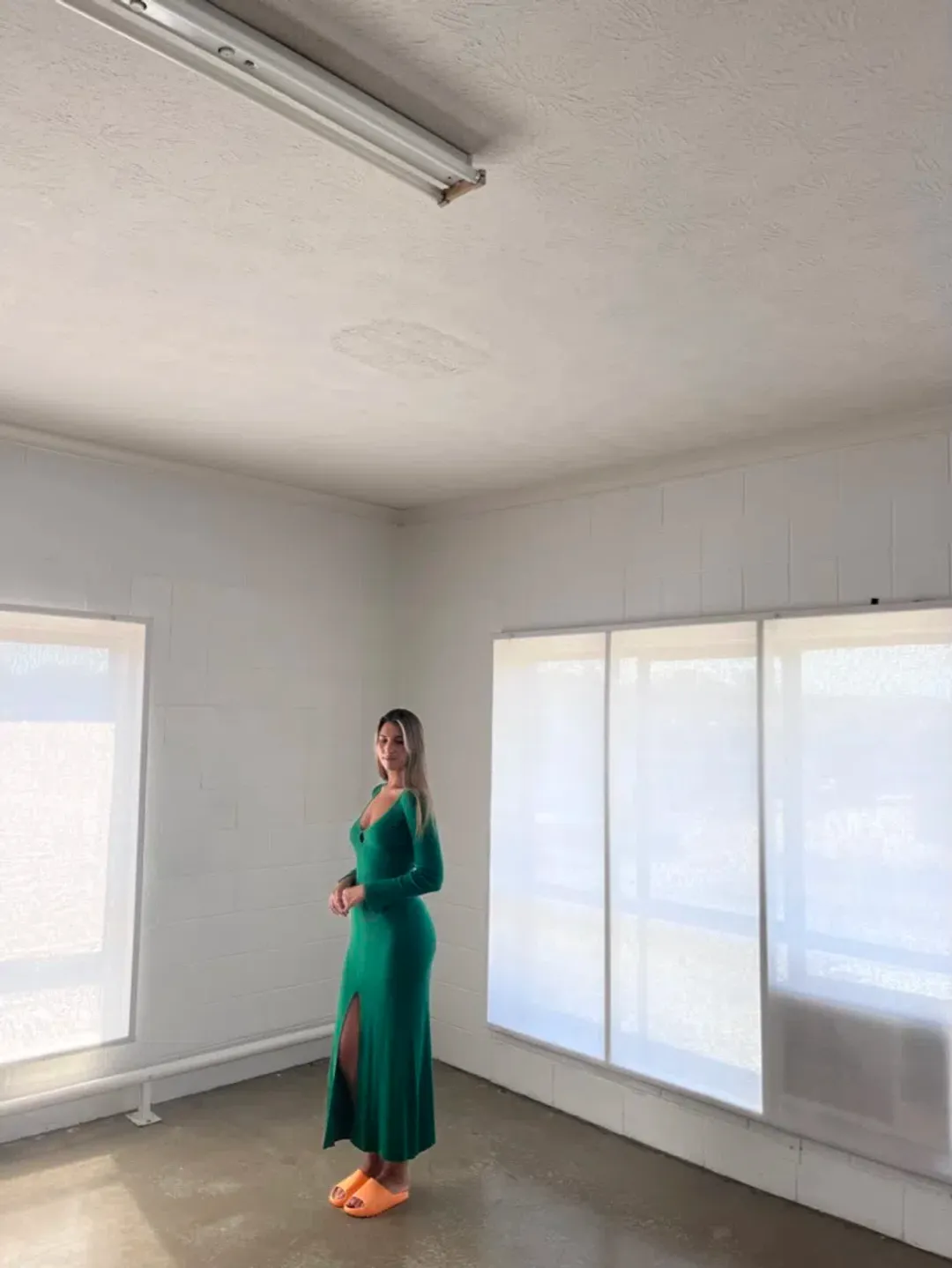 Bec & Bridge Freya Knit V Maxi Dress Green Size XS/Au 6 for rent on The Volte - main image