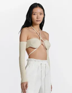 Dion Lee Spiral Rib Bralette Cream Size S/Au 8 for rent on The Volte - image 2