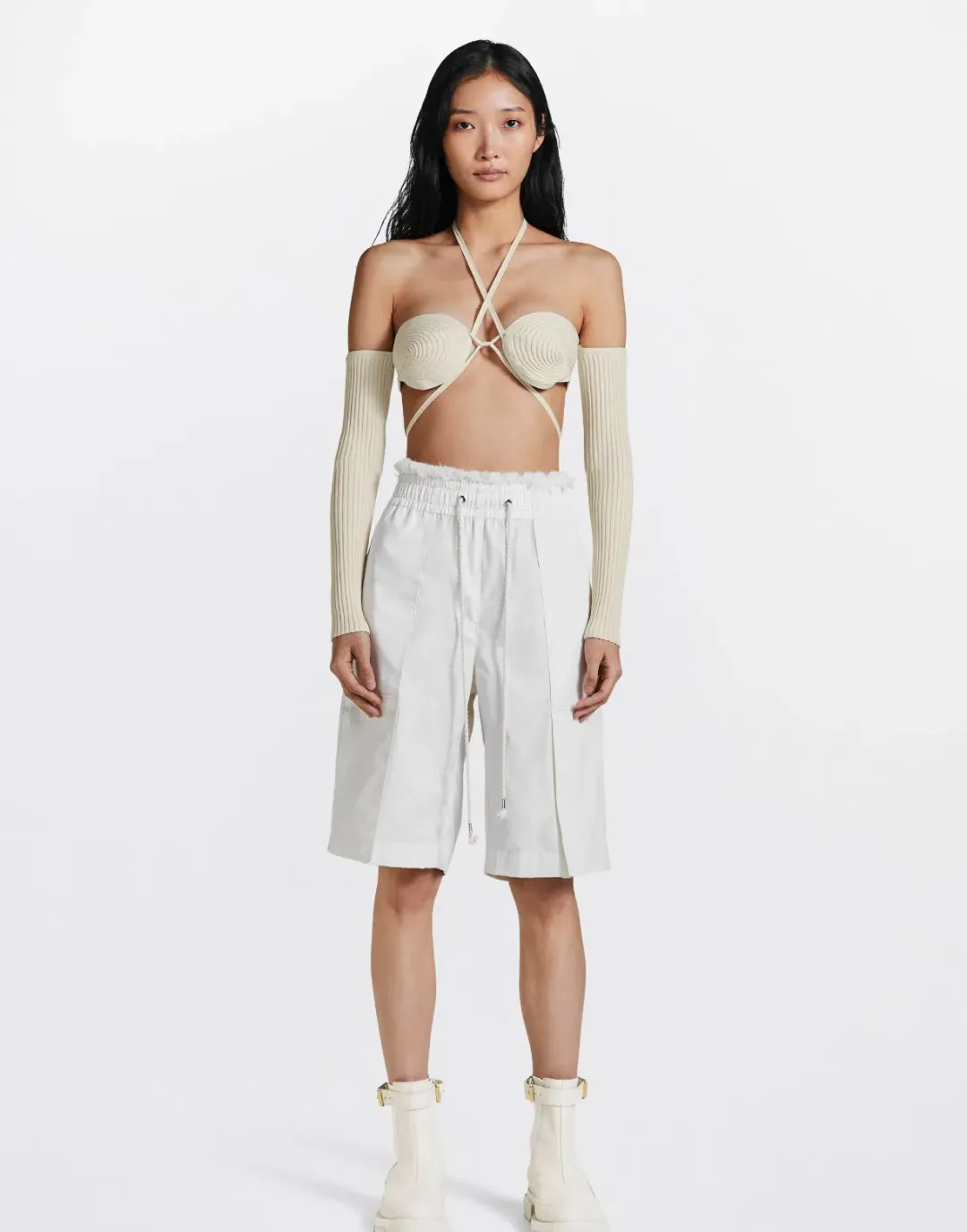 Dion Lee Spiral Rib Bralette Cream Size S/Au 8 for rent on The Volte - main image