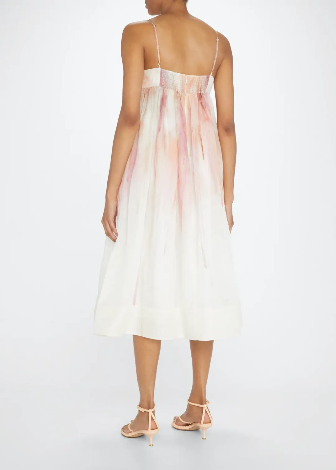 Zimmermann Dancer Empire Line Midi Dress Pink Size 8 for rent on The Volte - main image