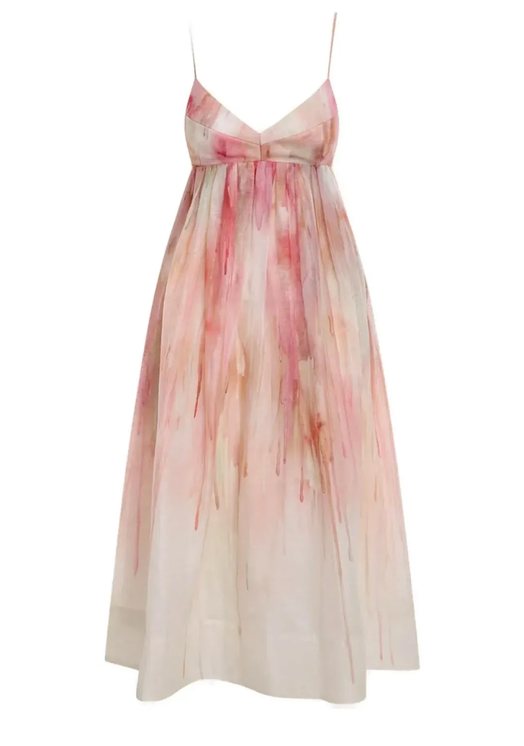 Zimmermann Dancer Empire Line Midi Dress Pink Size 8 for rent on The Volte - main image
