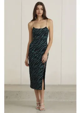 Bec & Bridge Discotheque Midi Dress Emerald Zebra Size 12 for rent on The Volte - image 3