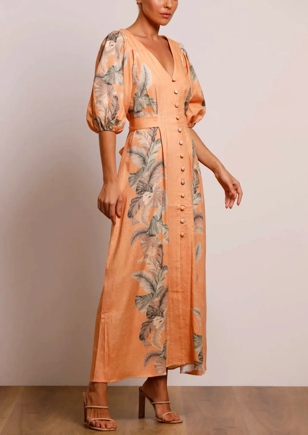 Pasduchas Horizon Midi Dress Earth Size 10 for rent on The Volte - main image