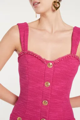 Rebecca Vallance Anita Button Mini Dress And Jacket Hot Pink Size 6 for rent on The Volte - image 4