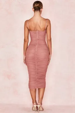 House of CB Sirene Mesh Midi Dress Antique Rose Size S / Au 8 for rent on The Volte - image 4