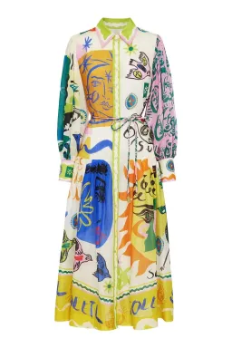 Alemais Soleil Patchwork Shirtdress - Size 12 for rent on The Volte - image 3