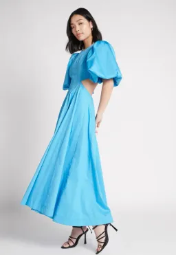 Aje Fallingwater Cut Out Midi Dress Cerulean Blue Size 10 / M for rent on The Volte - image 1