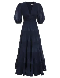 Zimmermann Pleated Midi Dress Navy Size 4 / Au 16 for rent on The Volte - image 1
